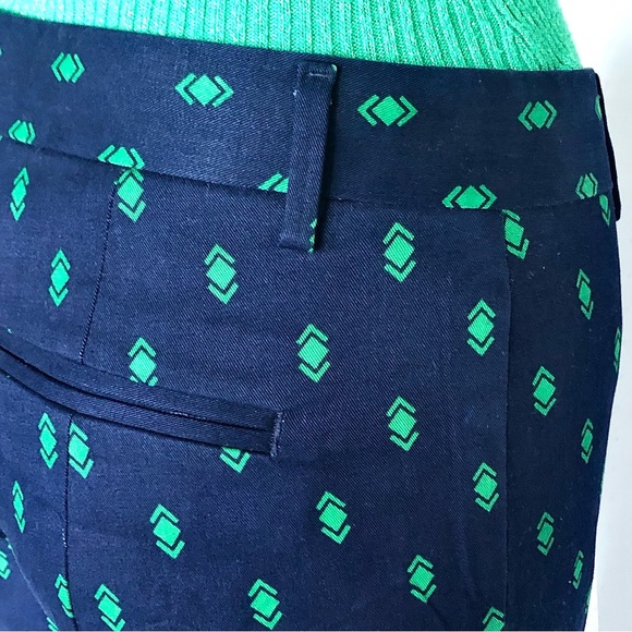 Like New Gap Slim Fit cropped flat front graphic blue green pants size 00 - Picture 7 of 9